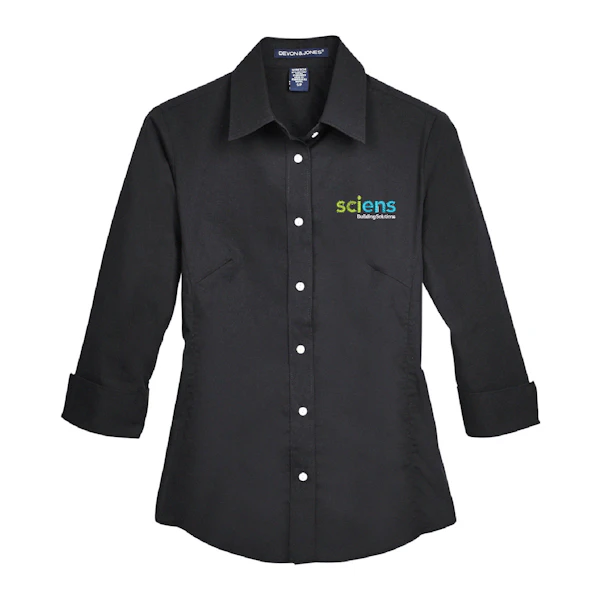 Devon & Jones Ladies' Perfect Fit™ 3/4-Sleeve Stretch Poplin Blouse